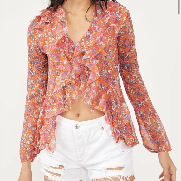 Free People Tops - Free People Nina Print Top in Tulips Ditsy